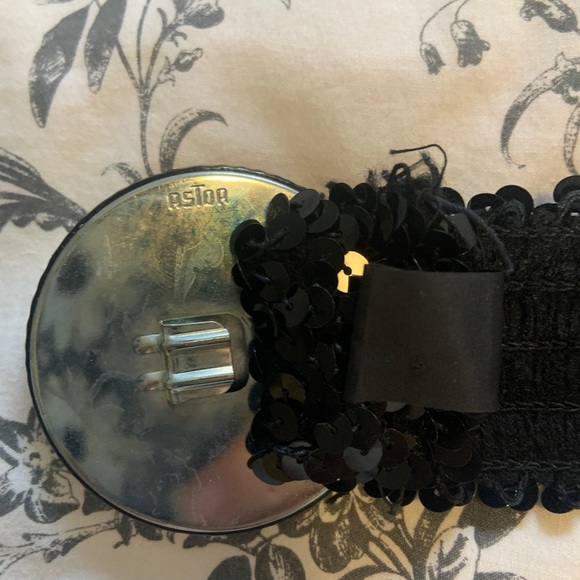 Vintage black sequin belt - Picture 2 of 5